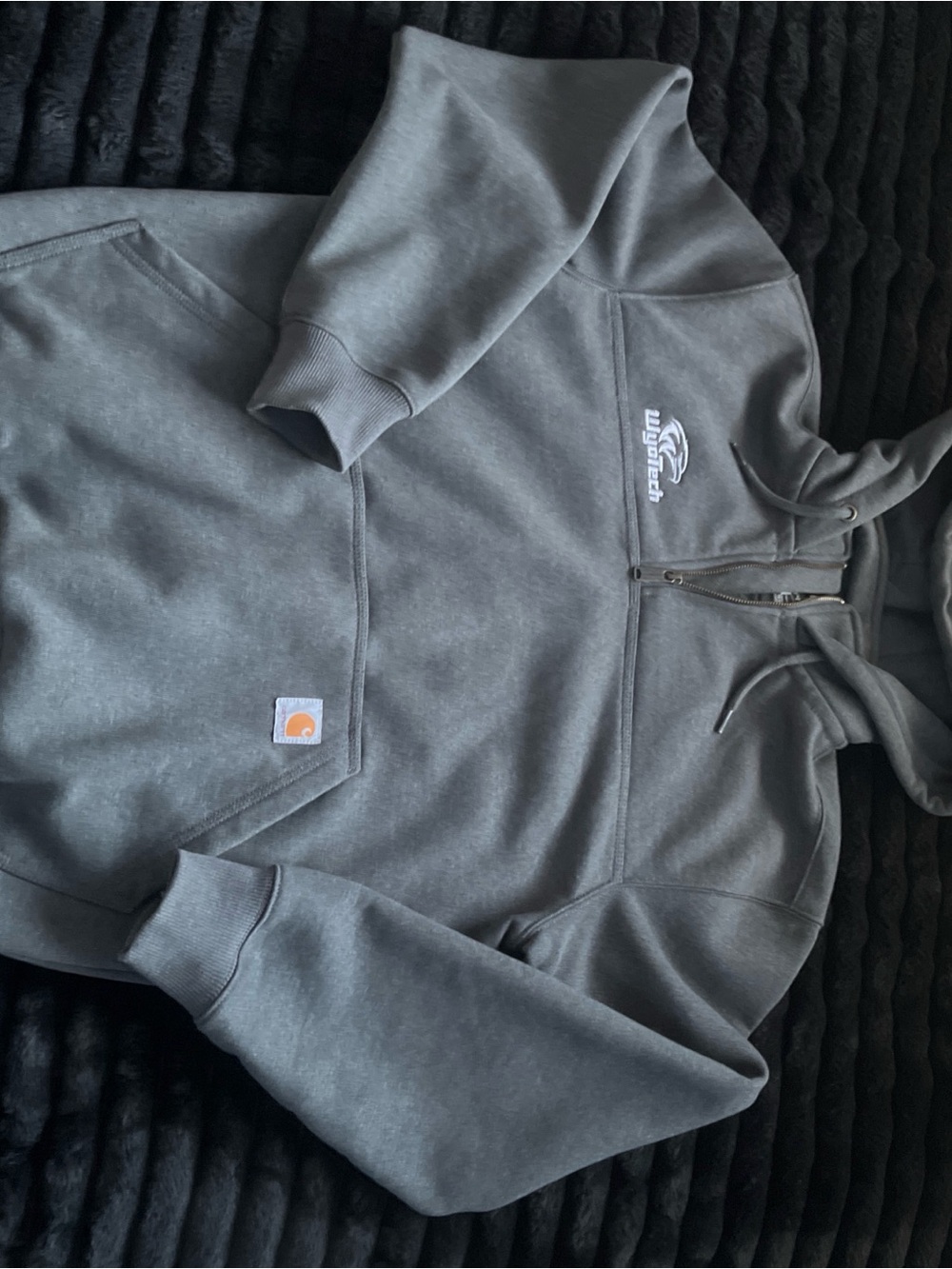 Carhartt Men's Charcoal Zip-Up Hooded Sweatshirt